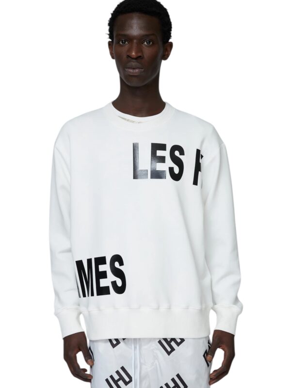 LES HOMMES felpa con stampa bianco